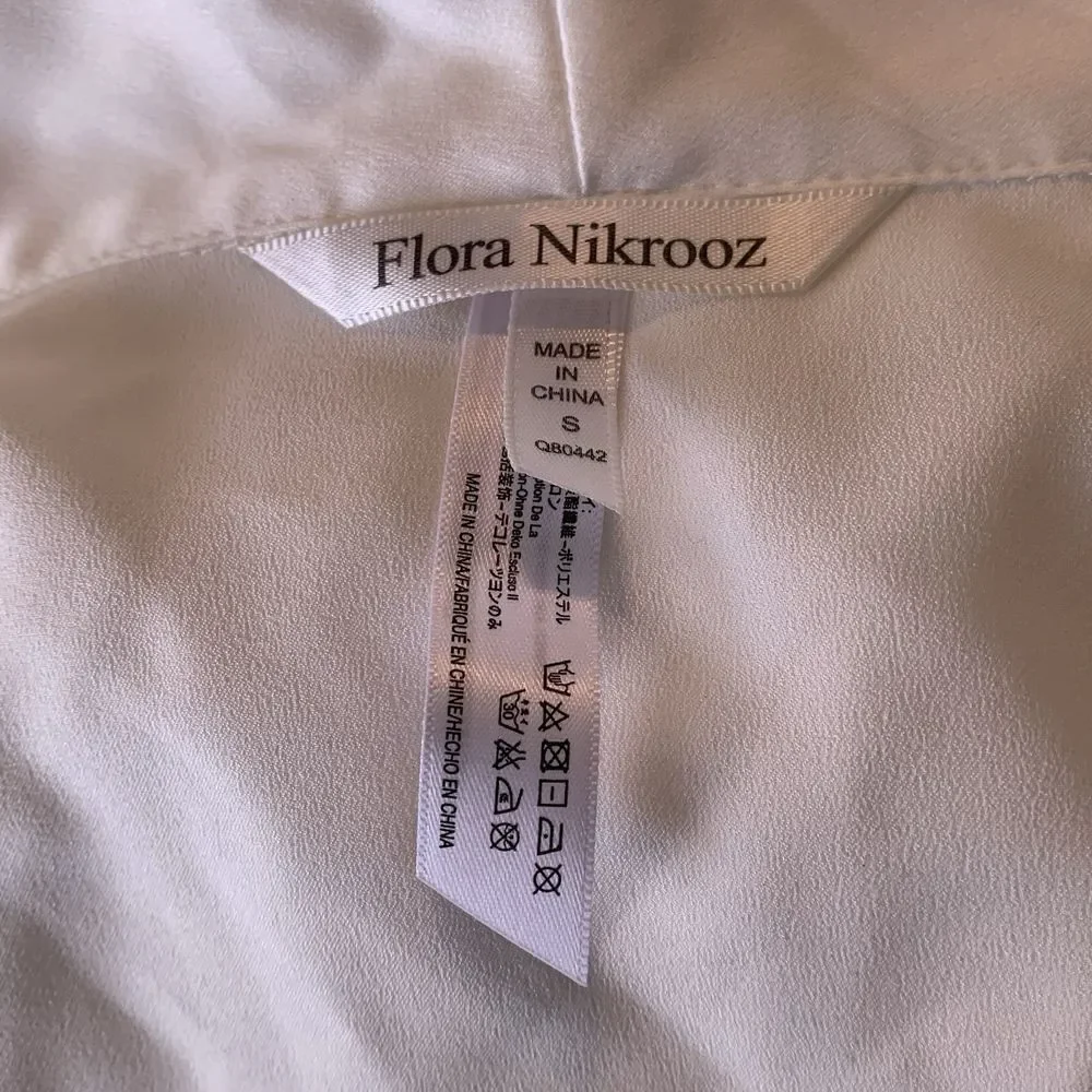 Flora Nikrooz Negligee Robe Womens White Satin Lace Trim Fairycore‎ Sz S
